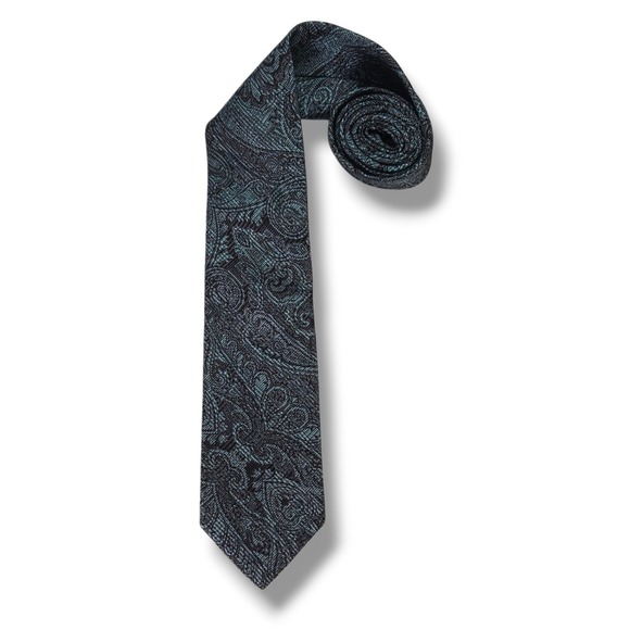 Murano Other - Murano Silk Jacquard Necktie Paisley Teal Black Classic Designer OS